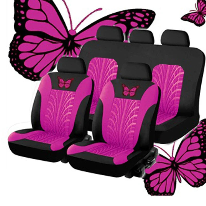 Butterfly Embroidered Car Seat Covers – Universal Auto Interior Accessories