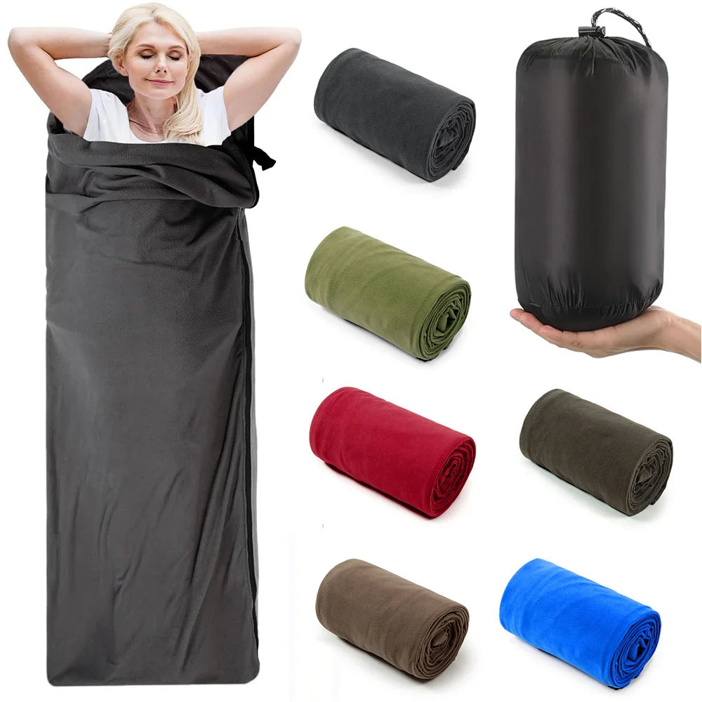 Fleece Sleeping Bag – 180x80cm Thermal Liner for Outdoor Camping and Travel