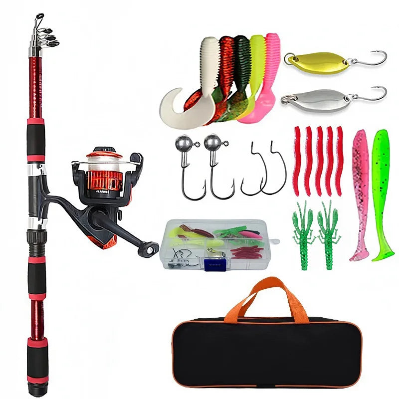 Telescopic Fishing Rod Set – Portable Spinning Reel for Travel and Outdoor