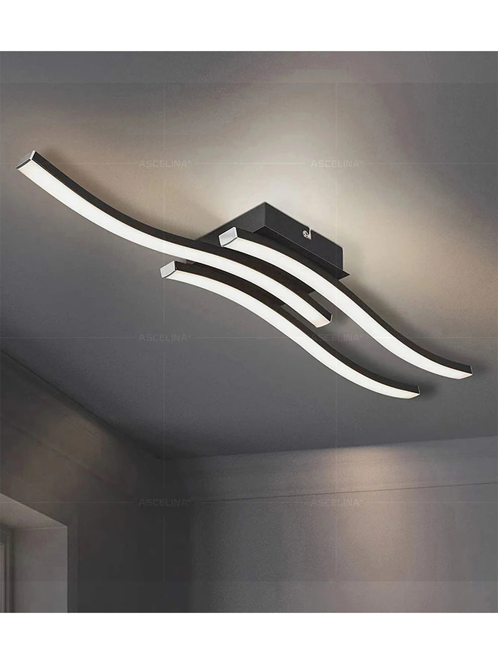 Modern LED Wave Ceiling Light – Minimalist Fixture for Living Room Bedroom