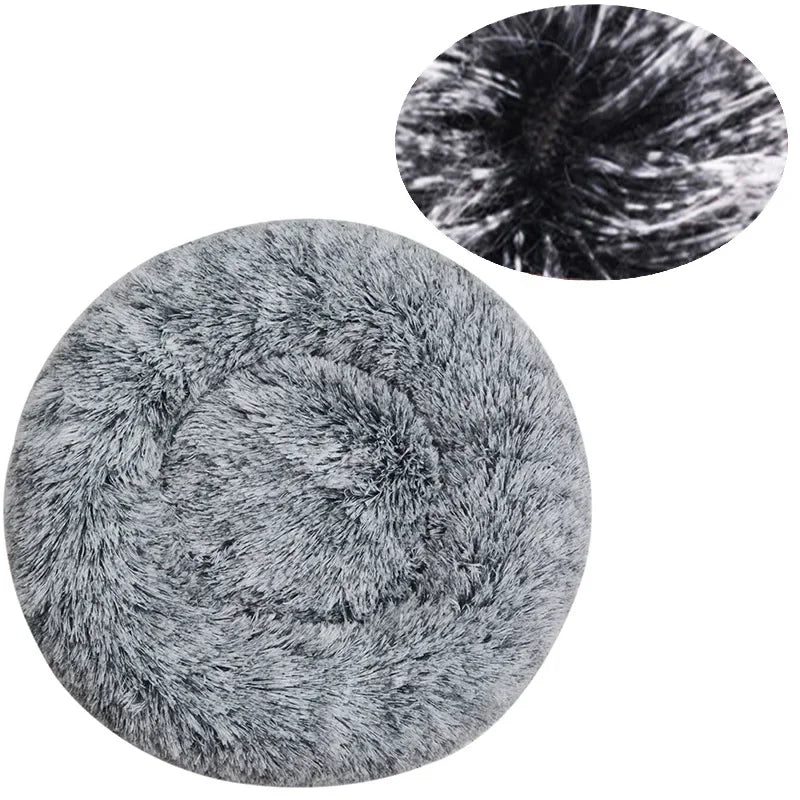 Plush Round Pet Bed – Soft Warm Nest for Large and Medium Dogs or Cats