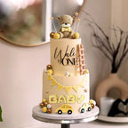 Pink Bear Cake Topper – Cute Animal Figurine for Baby Shower Birthday Parties