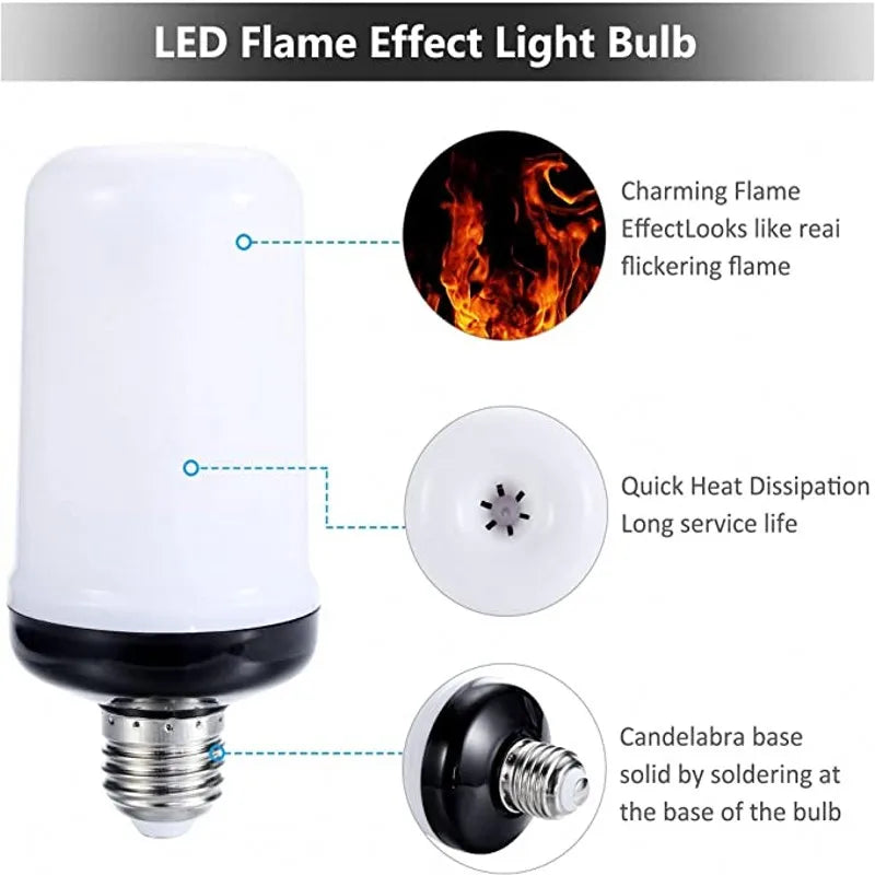 LED Flame Effect Light Bulb – Dynamic Fire Simulation for Home Decoration