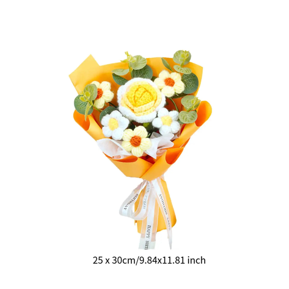 Handmade Crochet Flower Bouquet – Knitted Floral Decor for Gift Giving