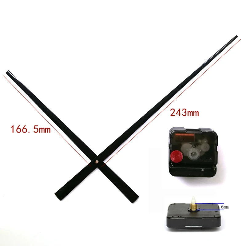 High Torque Wall Clock Mechanism – DIY Repair Kit with Gold and Black Hands
