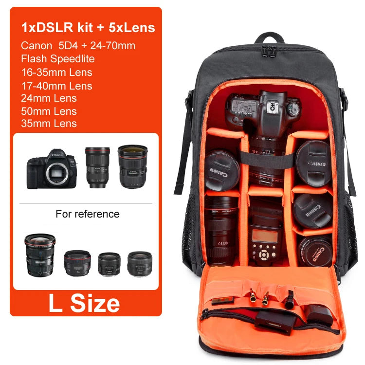 Waterproof Camera Backpack – Large Capacity DSLR Bag for Outdoor Photography