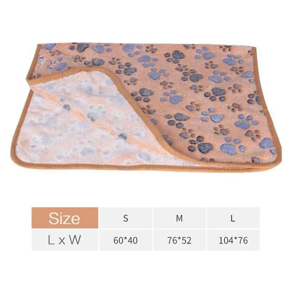Soft Fluffy Pet Blanket – Cartoon Pattern Mat for Cats and Dogs