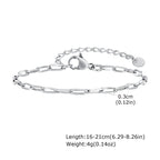 Stainless Steel Link Chain Bracelet – Stackable Silver Jewelry for Women