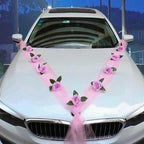 Wedding Car Decoration Kit – Floral Ribbon Set for Bridal Vehicle Layout