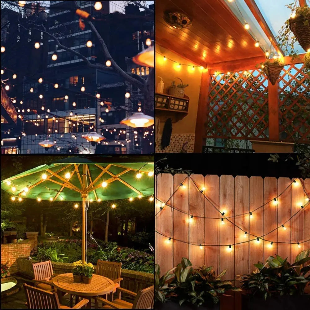 G40 Gold Tint LED Filament Bulbs – Dimmable Glass Globe for Outdoor Decor