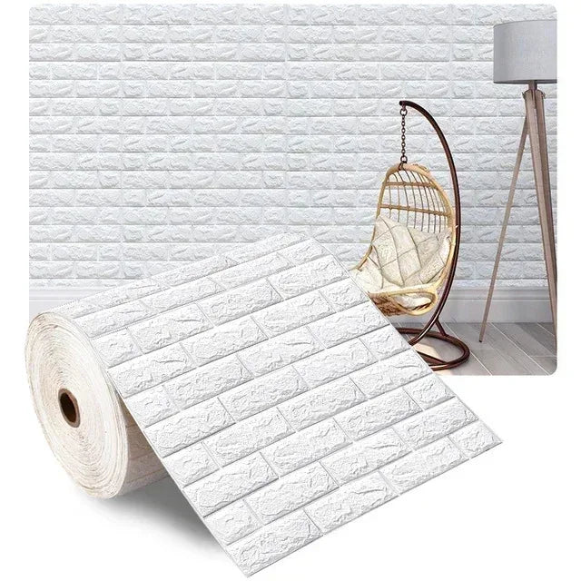 3D Self-Adhesive Brick Wallpaper – Waterproof Peel and Stick for Home Decor