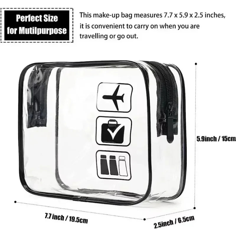 Transparent PVC Travel Toiletry Bag – Waterproof Cosmetic Organizer for Packing