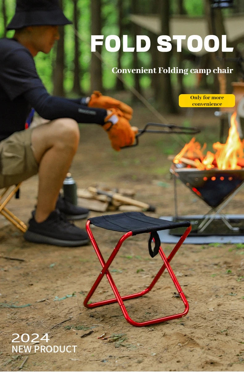 Portable Folding Camping Chair – Aluminum Alloy Seat for Outdoor Fishing