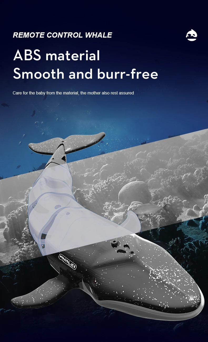 RC Whale Shark Submarine – Remote Control Diving Boat Toy for Kids Pool Play