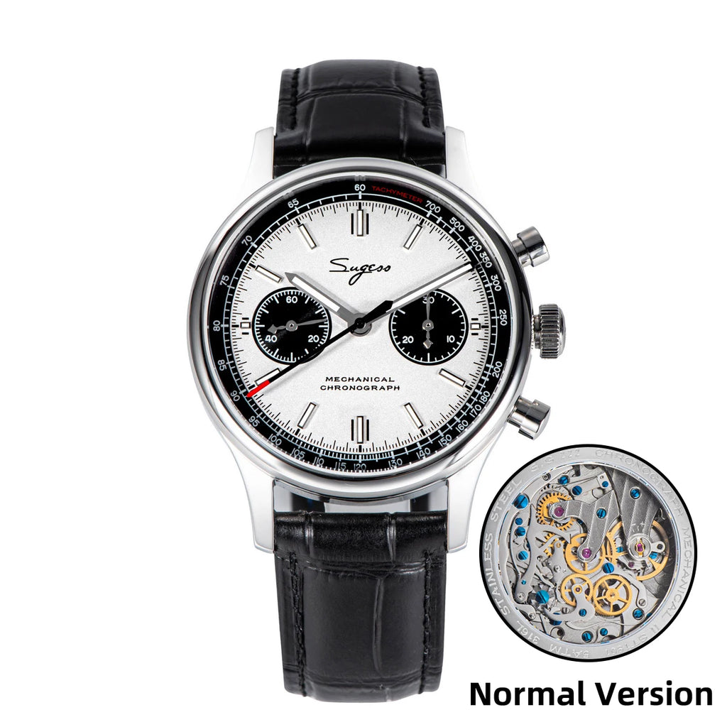 Sugess 1963 Mechanical Chronograph Watch – Sapphire Pilot Style for Men