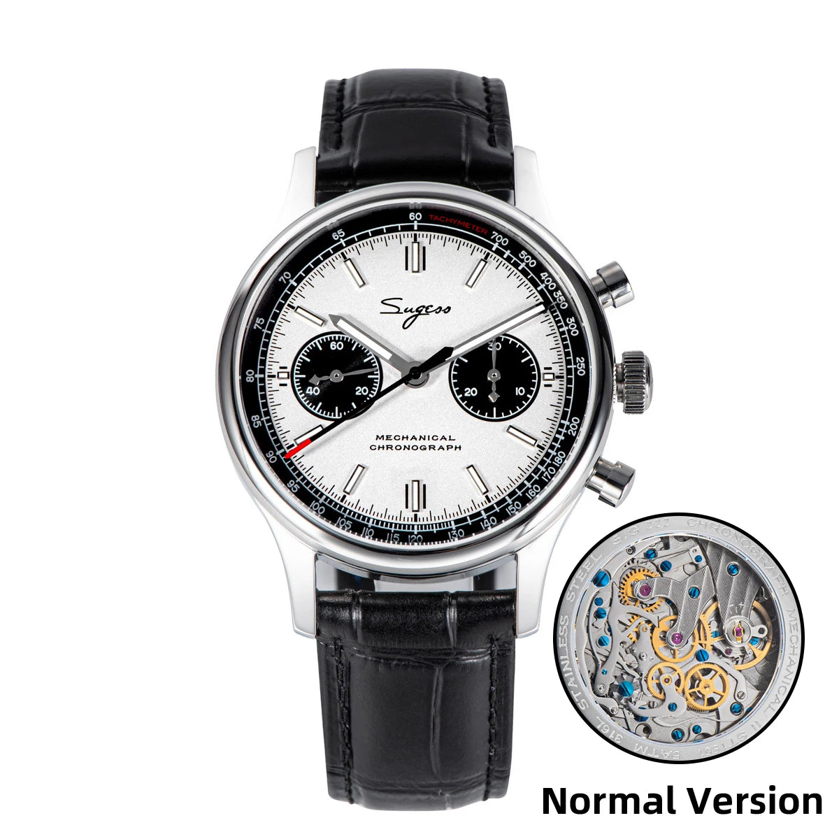 Sugess 1963 Mechanical Chronograph Watch – Sapphire Pilot Style for Men
