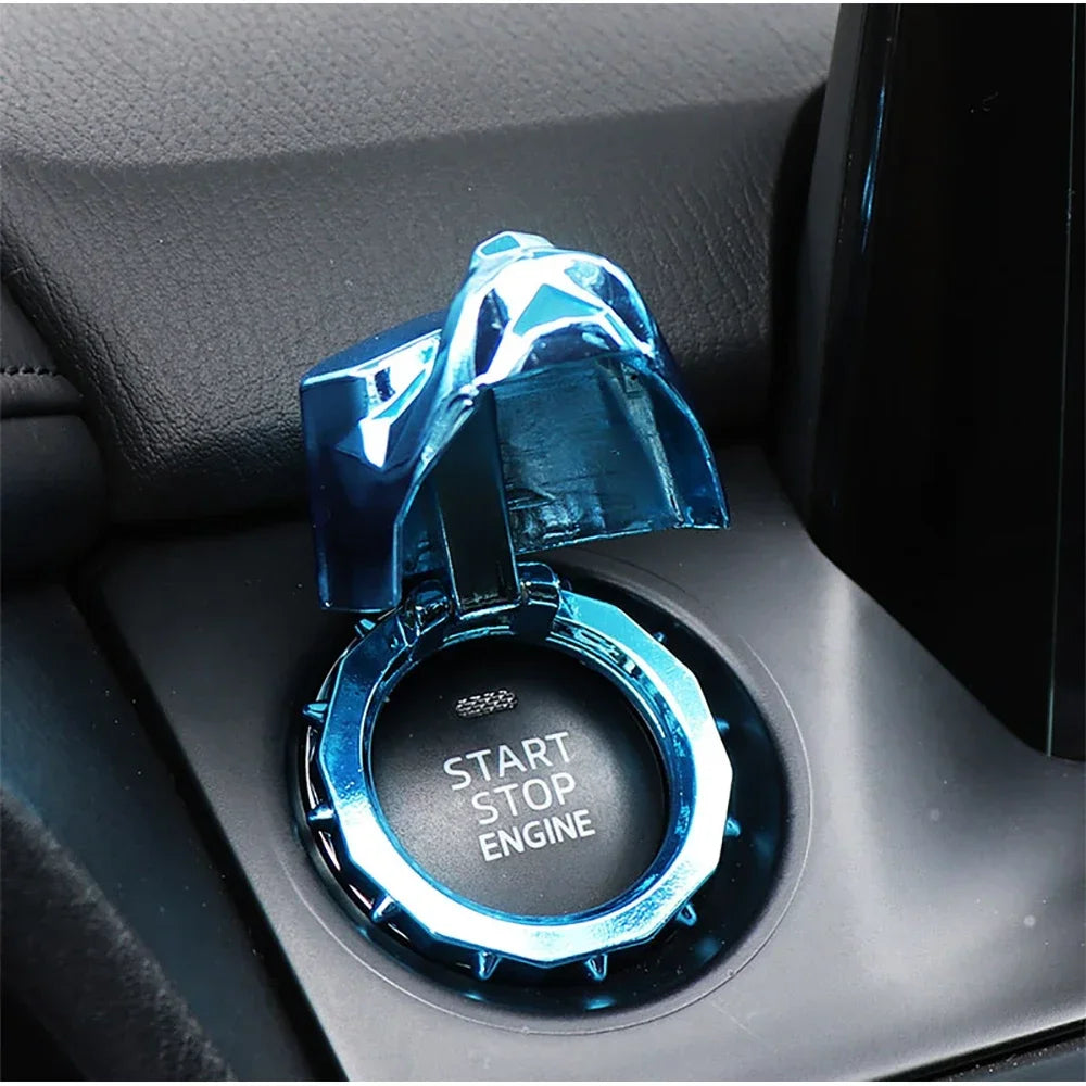 Metal Bully Dog Ignition Cover – Decorative Engine Start Button Trim for Cars