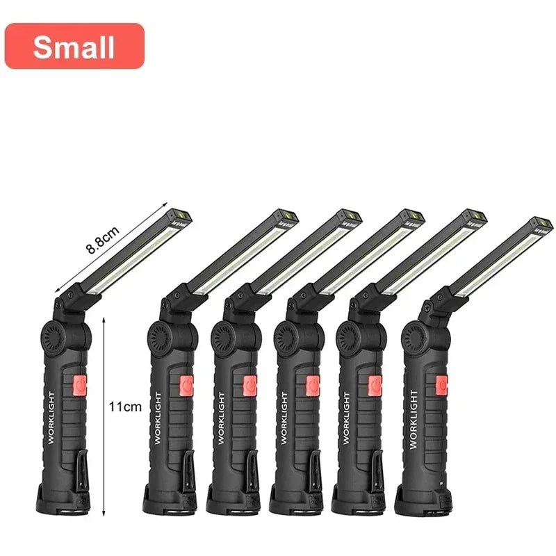 Rechargeable Magnetic Work Light – 360 Rotating Flashlight for Repair Camping