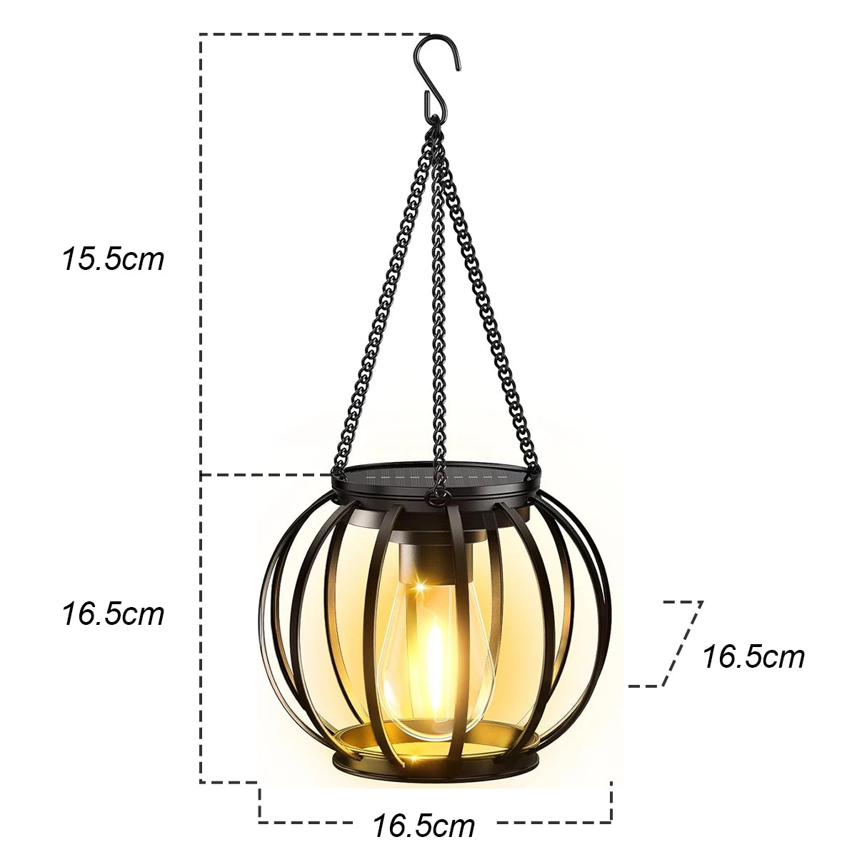 Solar LED Lantern – Waterproof Warm White Light for Outdoor Garden Decor