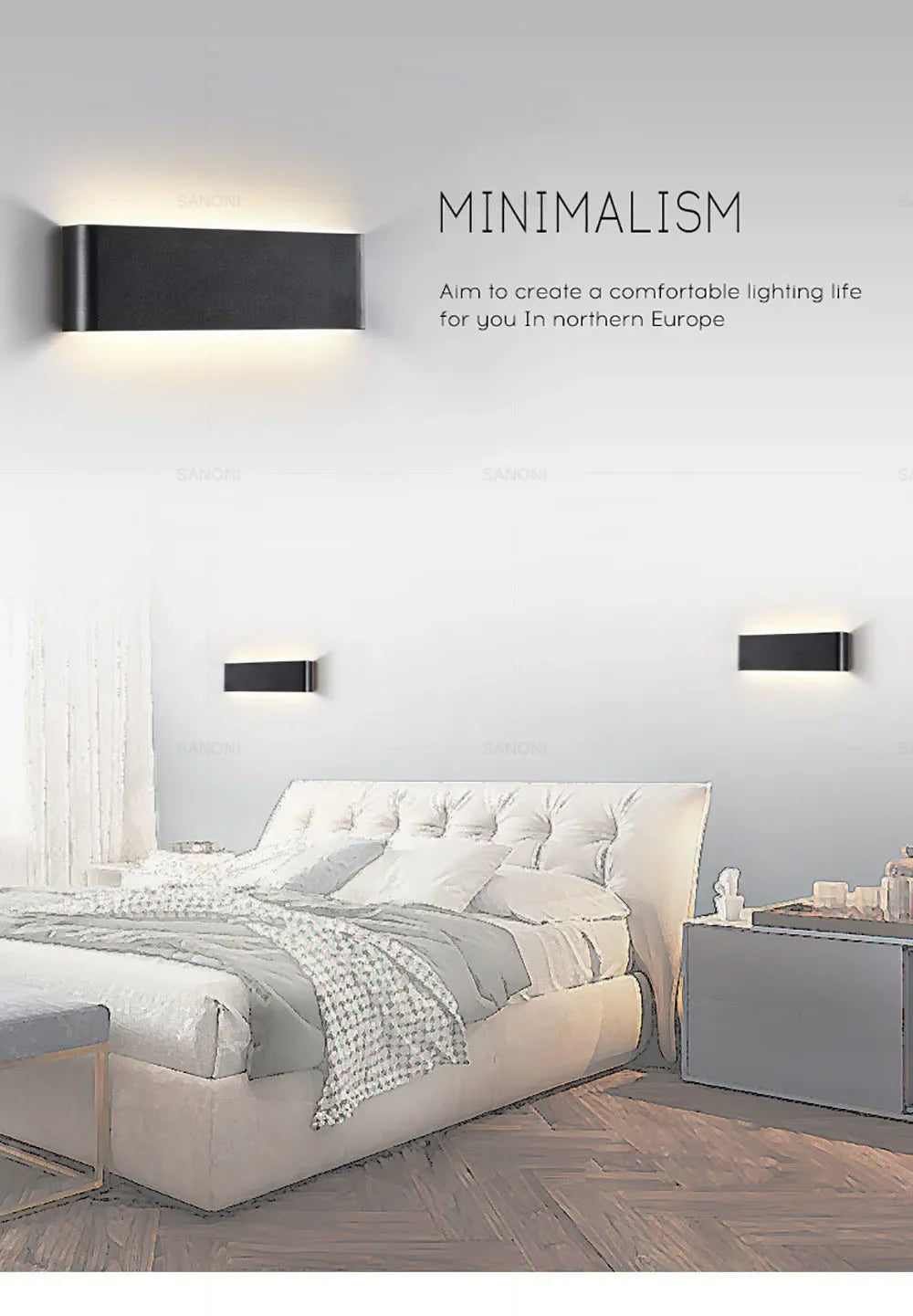 Modern LED Wall Sconce – Minimalist Indoor Lighting for Bedroom and Living Room