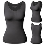 Plus Size Shaper Cami – Built-in Bra Compression Tank for Tummy Control