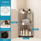 Multi-Layer Bathroom Storage Trolley – Transparent Space-Saving Rack for Home Organization