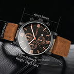 Leather Quartz Calendar Watch – Elegant Fashion Accessory for Men and Women