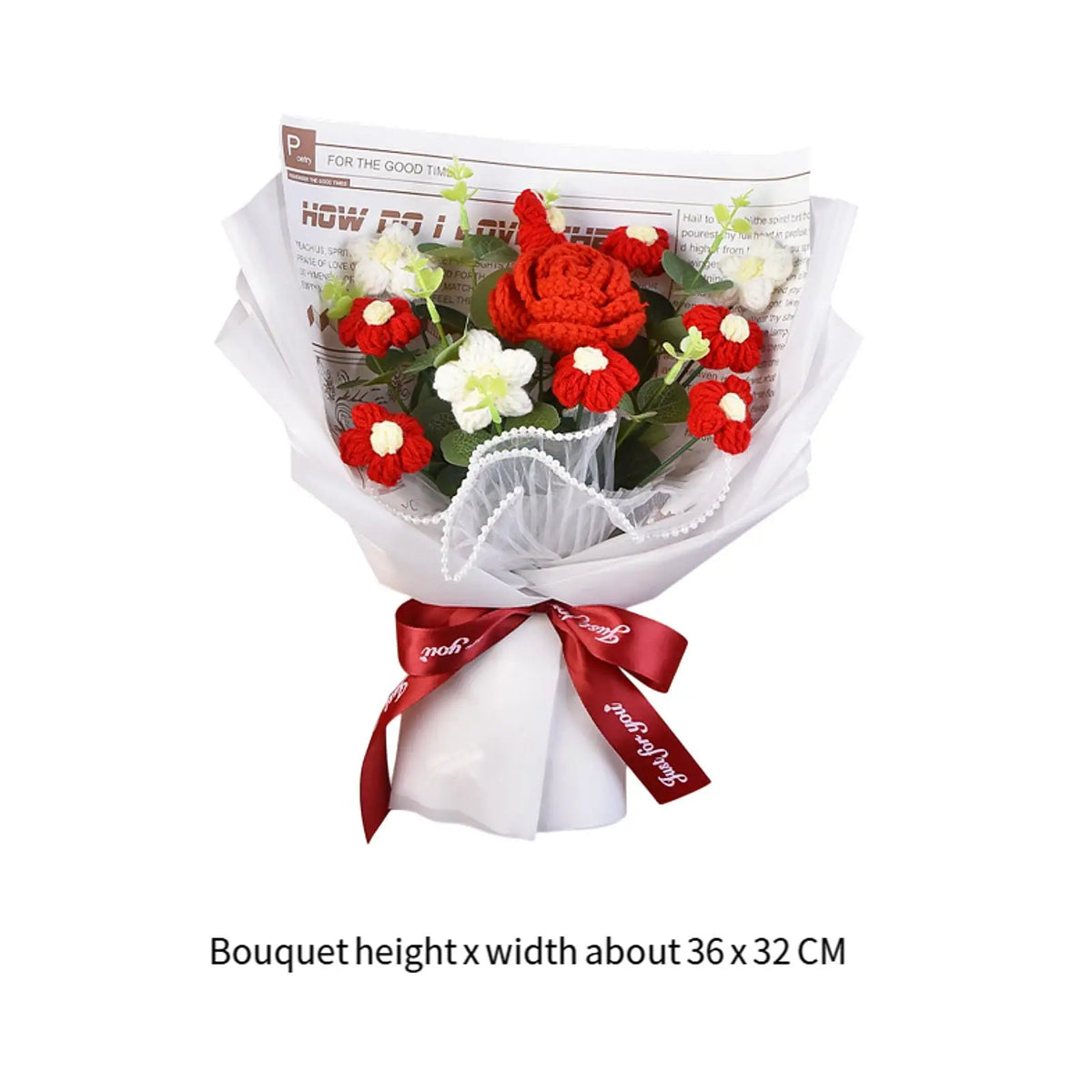Handmade Crochet Flower Bouquet – Knitted Floral Decor for Gift Giving