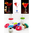 Silicone Wine Glass Marker Charms – Drink Labels for Party Bar Accessories