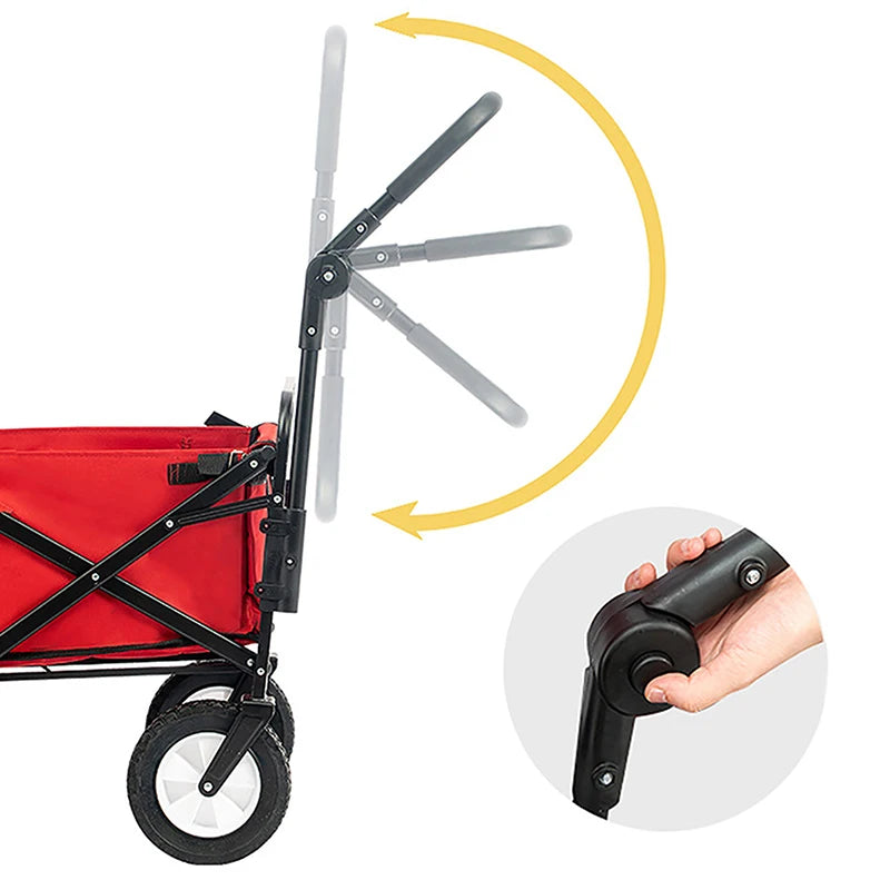 Foldable Utility Wagon Cart – Lightweight Extendable Handle for Camping