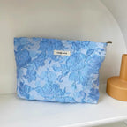 Floral Print Cosmetic Bag – Zippered Makeup Pouch for Travel Essentials