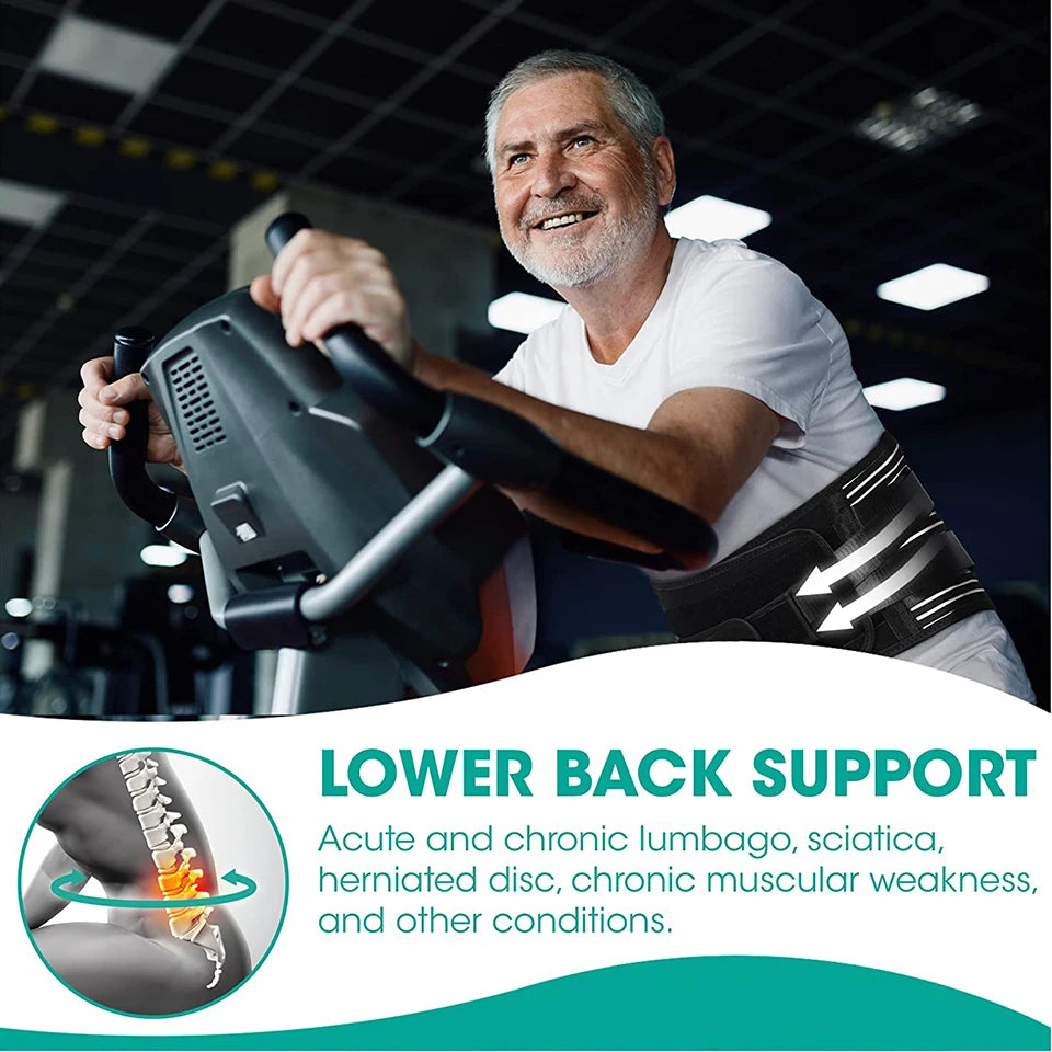 Breathable Lumbar Support Belt – 6-Stay Back Brace for Lower Back Pain Relief