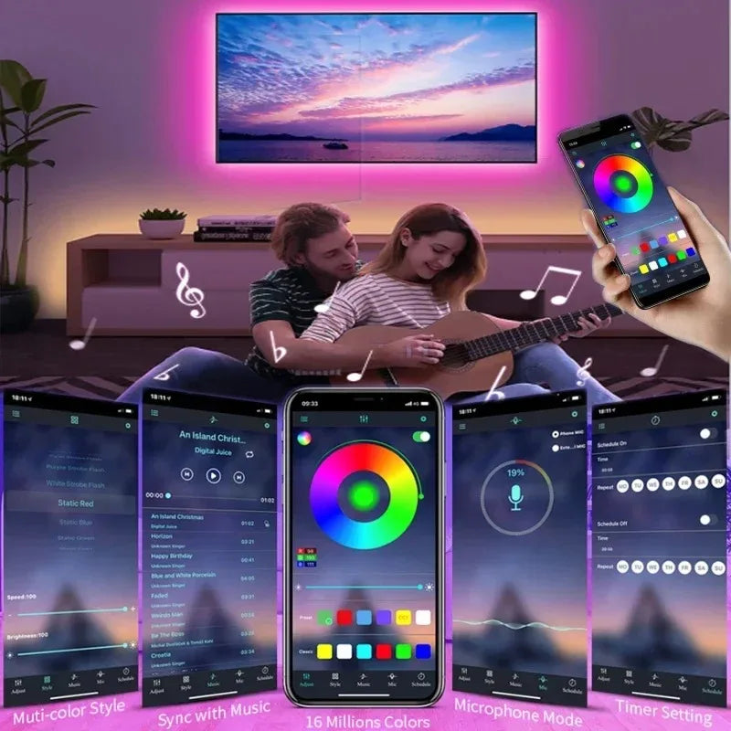 RGB LED Strip Lights – Flexible APP Controlled TV Backlight for Room Decor