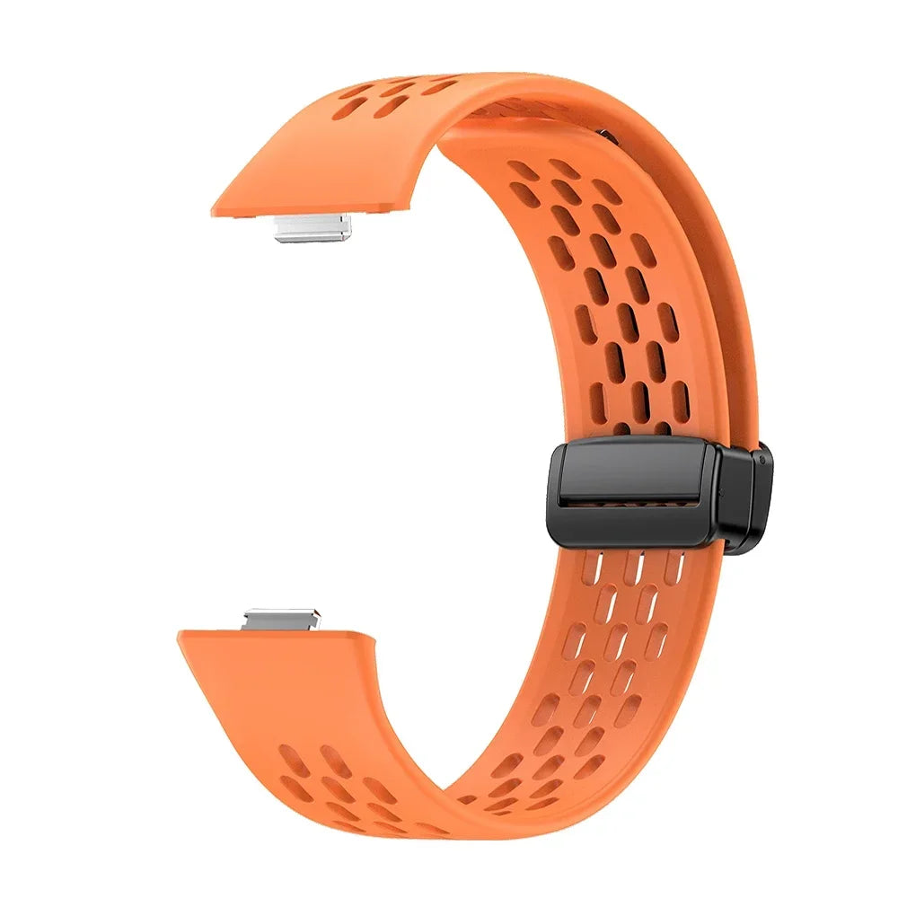 Magnetic Silicone Watch Strap – Breathable Sports Band for Huawei Watch Fit