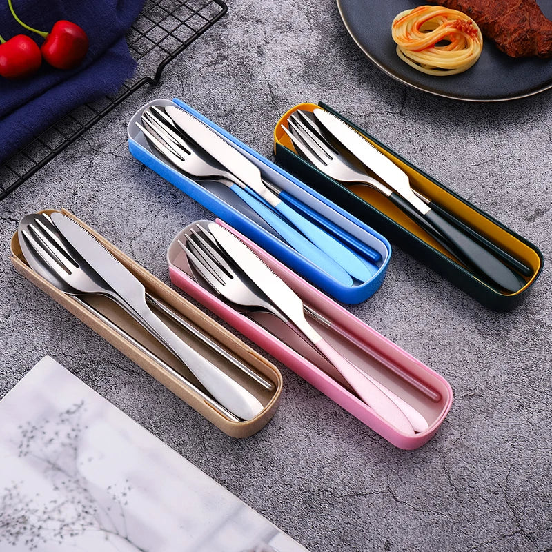 Portable Stainless Steel Cutlery Set – Durable Flatware for Camping and Travel
