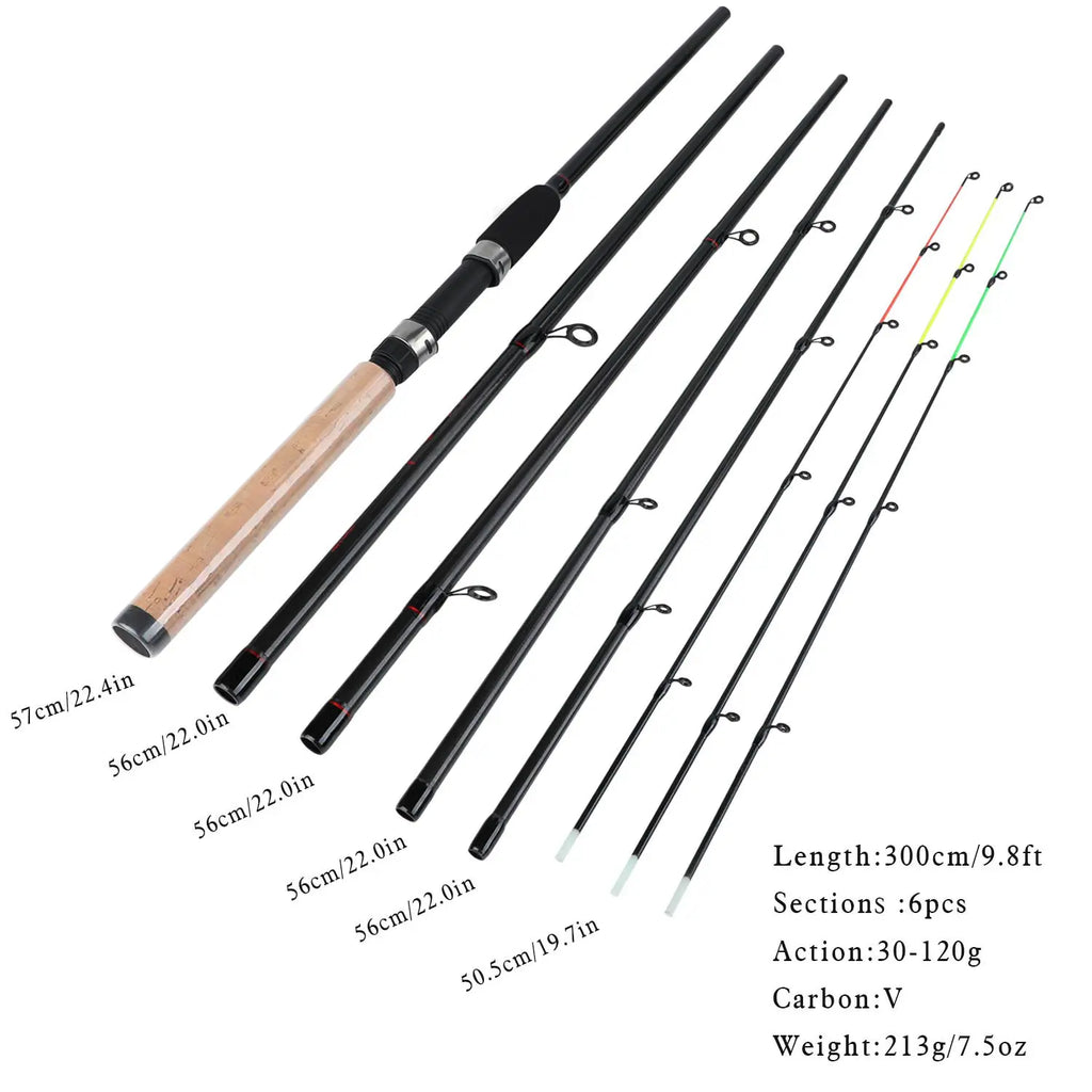 Carbon Fiber Feeder Fishing Rod – 3M Cork Handle Pole for Carp Angling
