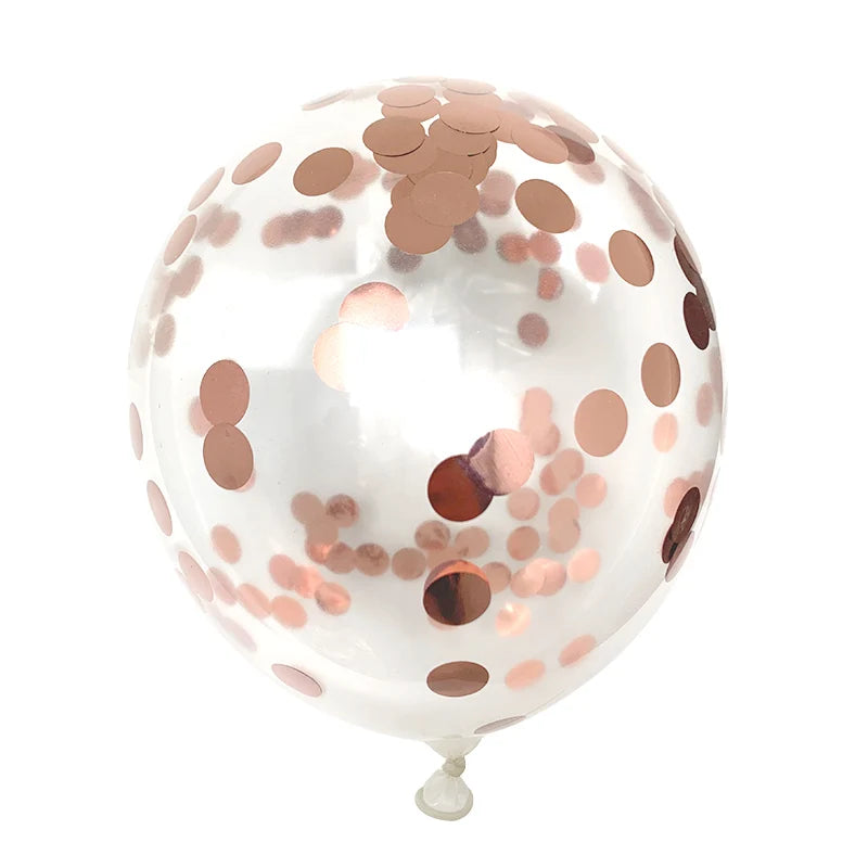 Gold Glitter Confetti Latex Balloons – 12 Inch Decor for Wedding Birthday Party