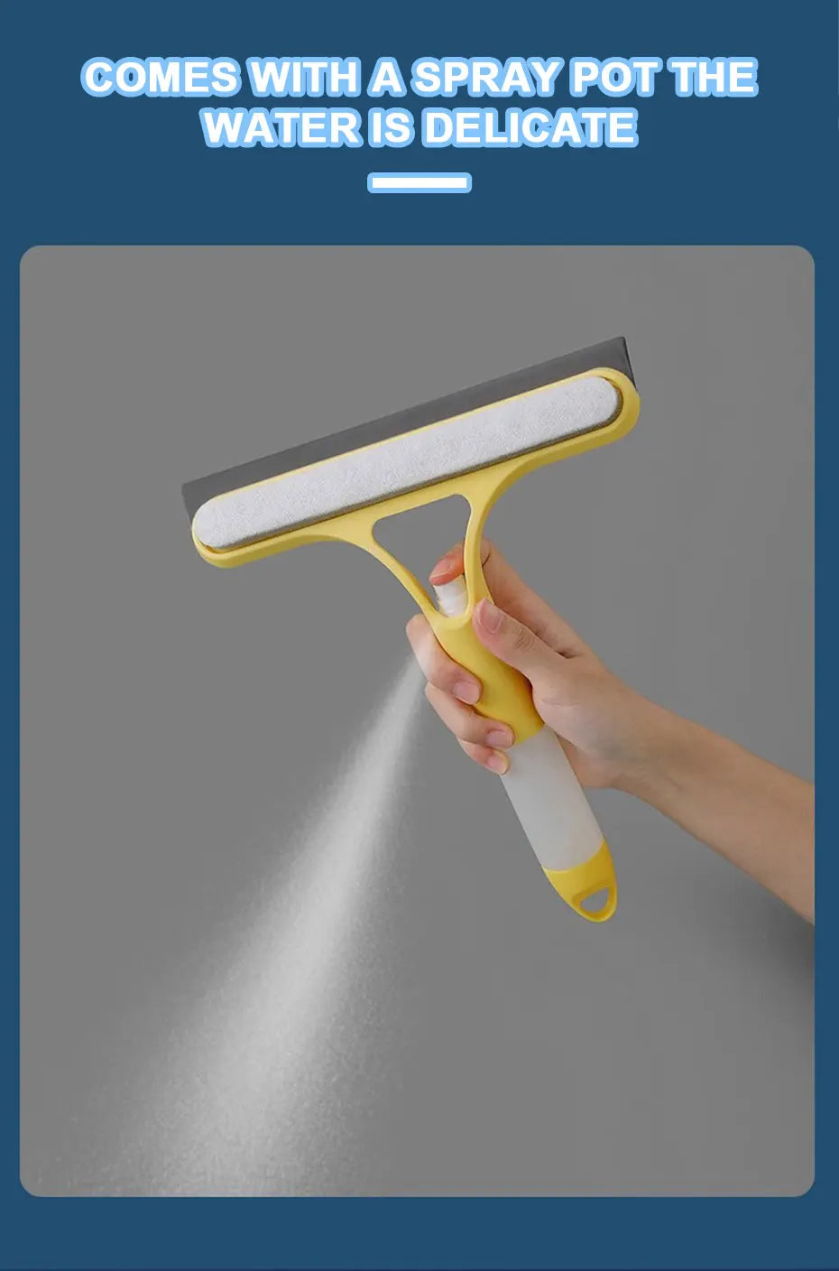 3-in-1 Glass Cleaning Squeegee – Spray Bottle Tool for Car and Home Wash
