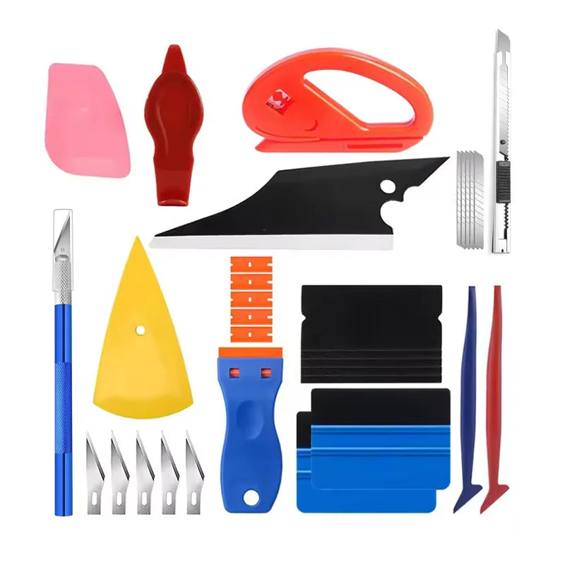 Vinyl Wrap Tool Kit – Felt Squeegee and Knife Set for Car Tinting