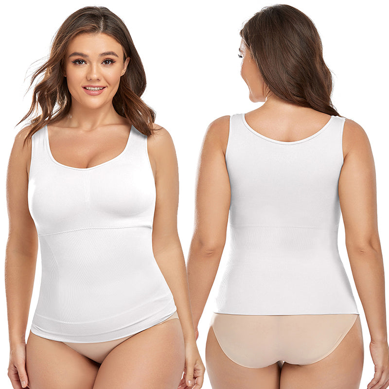 Plus Size Shaper Cami – Built-in Bra Compression Tank for Tummy Control