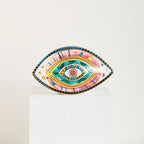 Ceramic Evil Eye Figurine – Lucky Amulet Ornament for Home Living Room Decor