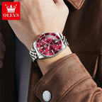Stainless Steel Quartz Watch – Luminous Calendar Wristwatch for Business Men