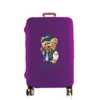 Bear Print Luggage Cover – Elastic Dustproof Suitcase Protector for Travel