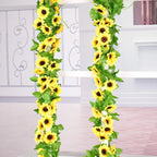 Silk Sunflower Garland – 260cm Artificial Floral Vine for Wedding Arch Decor
