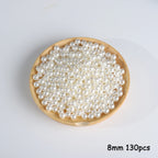 Beige ABS Imitation Pearl Beads – 3-20mm Round Spacer for Jewelry DIY Crafting