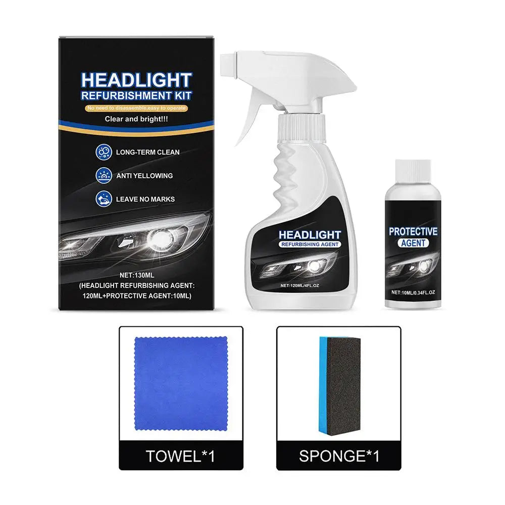 Car Headlight Restoration Kit – Chemical Polish for Auto Headlamp Repair
