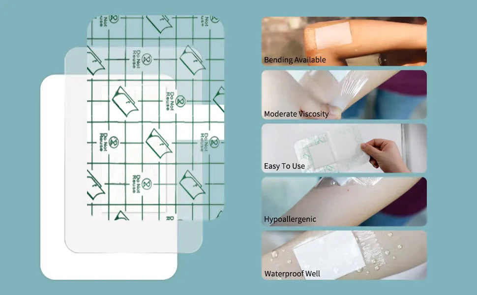 Waterproof PU Adhesive Wound Dressings – 10x15cm First Aid Medical Plasters