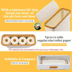Bamboo Toilet Paper Holder – Enclosed Tissue Storage Box for Bathroom Organizer