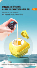 Silicone Pet Bath Brush – Shampoo Dispenser for Dog and Cat Grooming