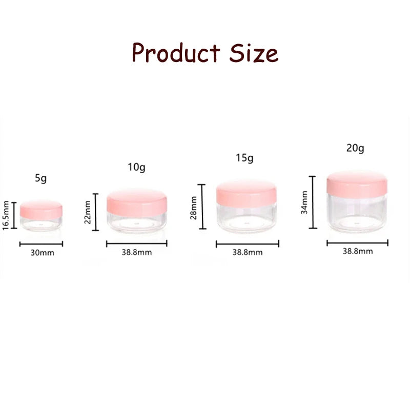 Refillable Cosmetic Sample Jars – Small Plastic Containers for Travel Storage